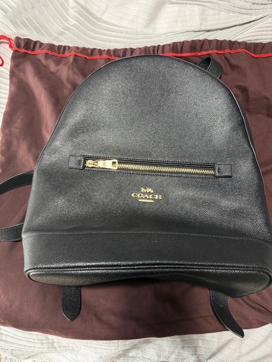 Coach Handbags - Coach Black Leather Backpack with Gold Hardware